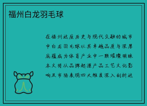 福州白龙羽毛球